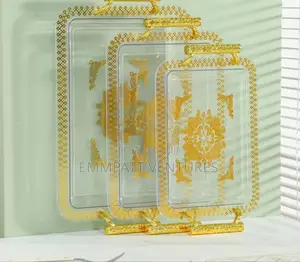 Golden Serving Trays 3 Set