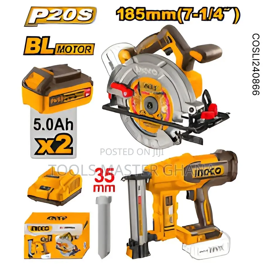 Cordless Circular Saw 7.25" + Brad Nailer 35mm - Cosli240866