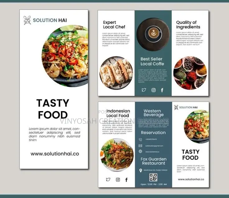 Three Folds Flyer Design With Printing