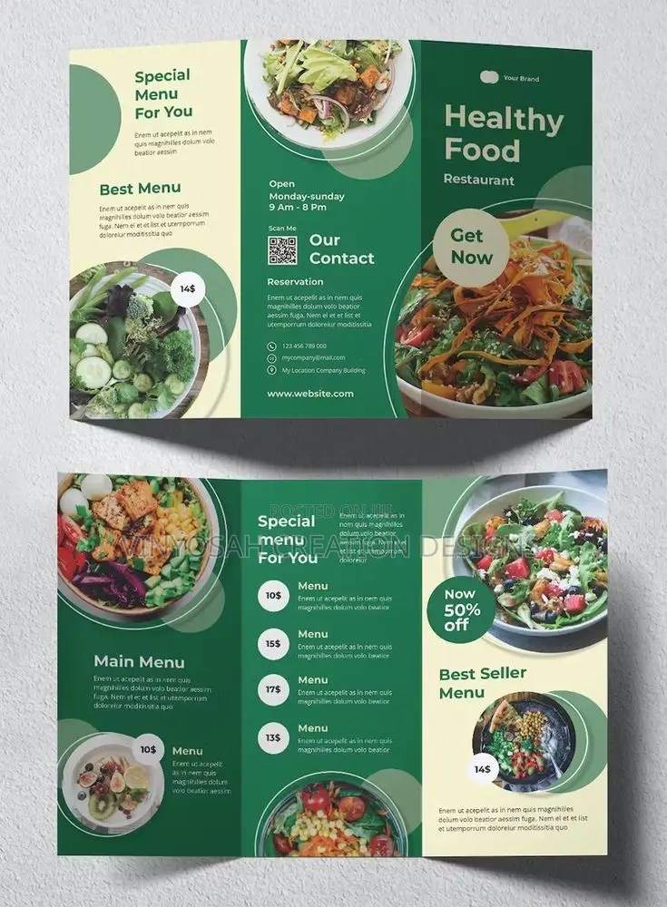Three Folds Flyer Design With Printing