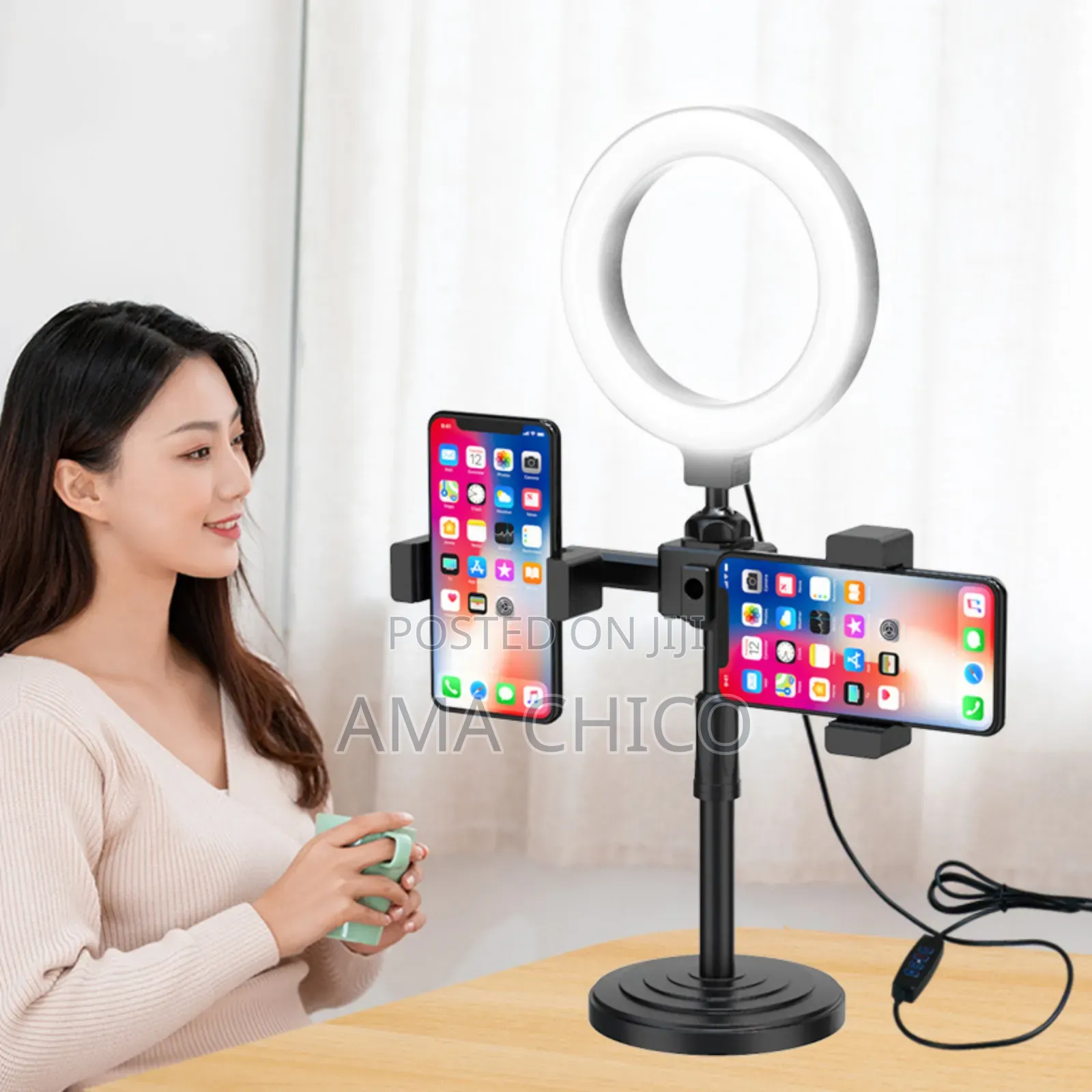 Live Desktop Ring Light Phone Holder