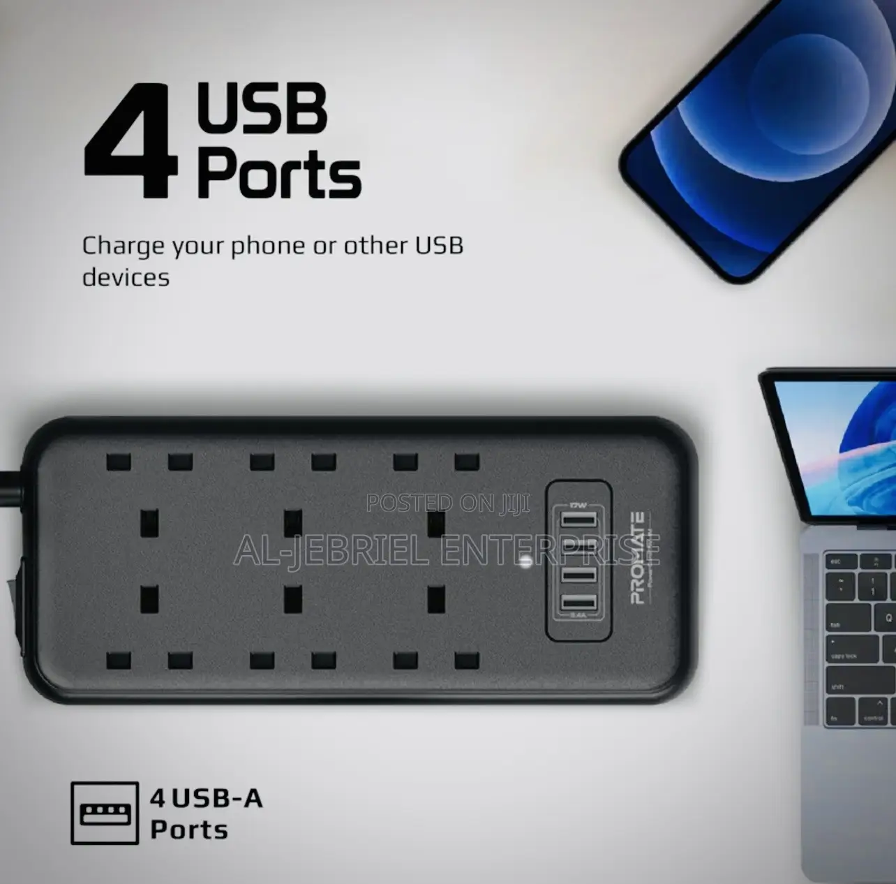 Promate Powercord 10 -in- 1 Powerstrip