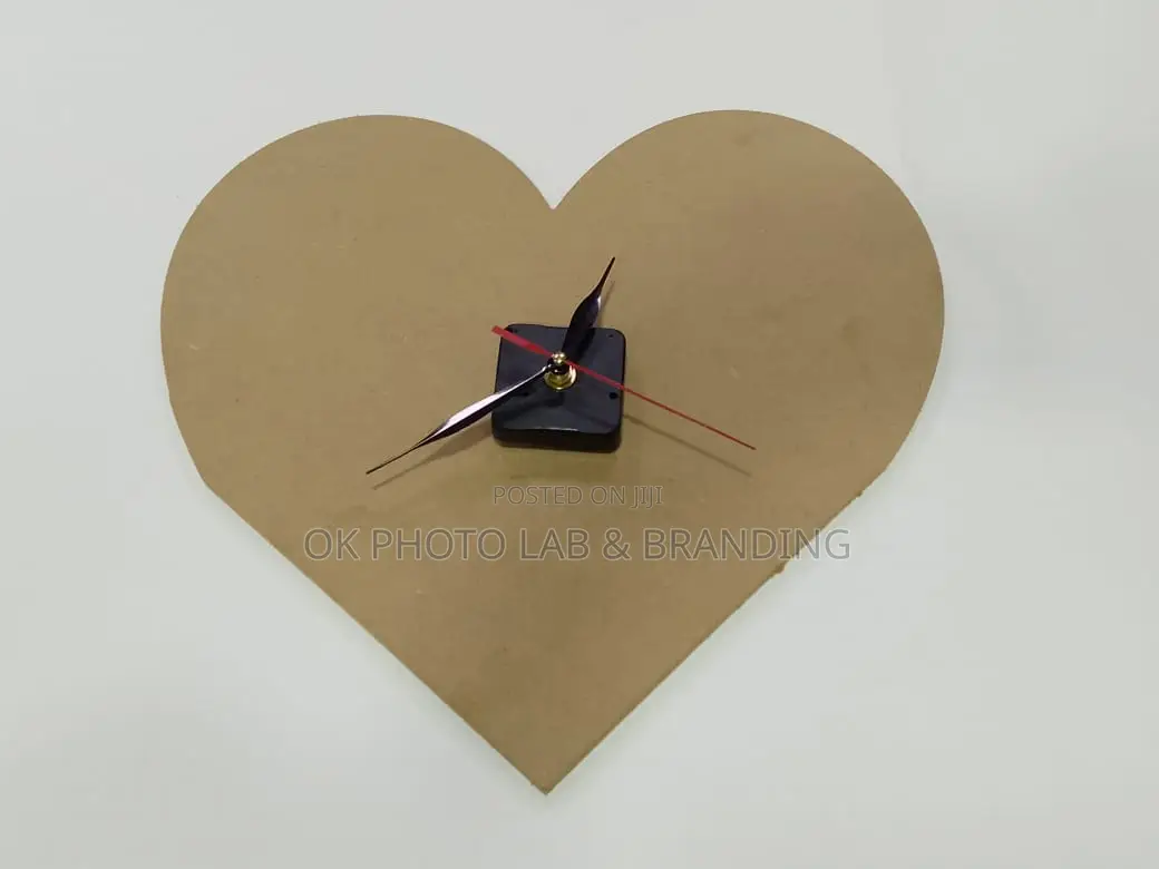 Already Cut Heart Photo Lamination Board With Clock Engine