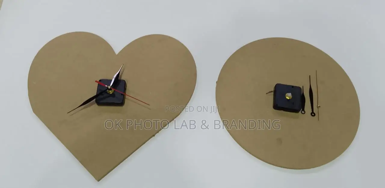 Already Cut Heart Photo Lamination Board With Clock Engine