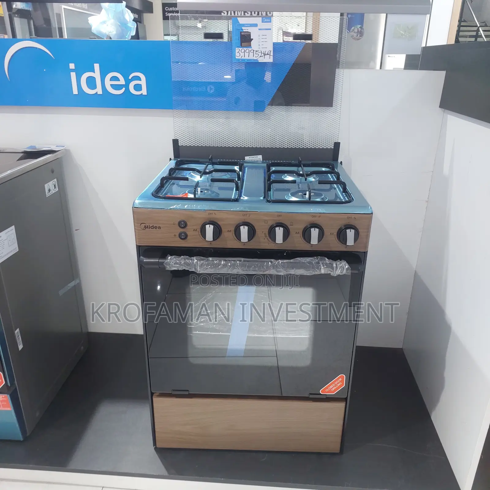 Midea 4burner Gas Cooker With Wood Finishing