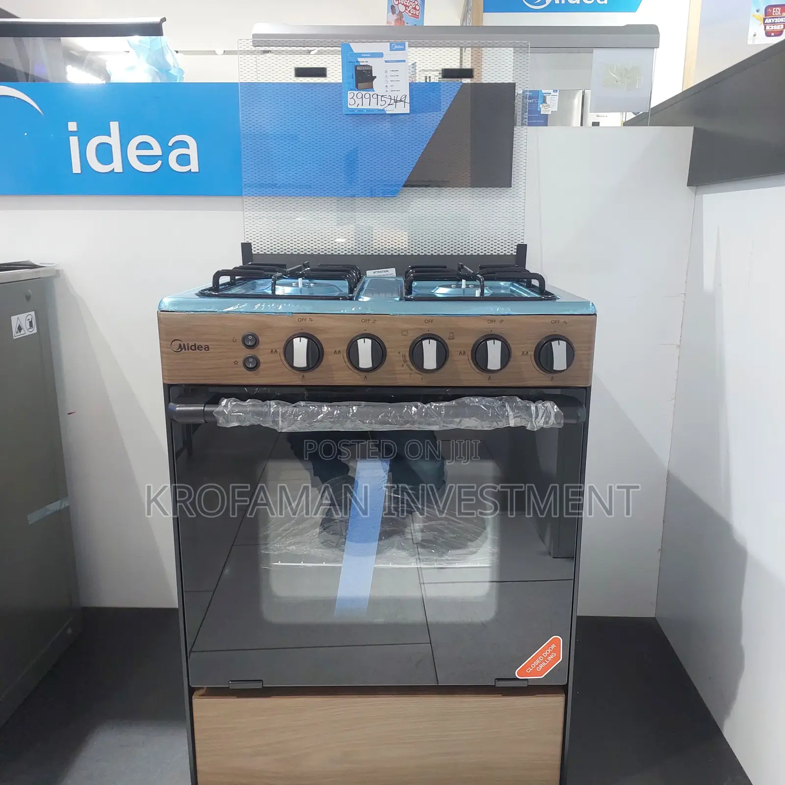 Midea 4burner Gas Cooker With Wood Finishing