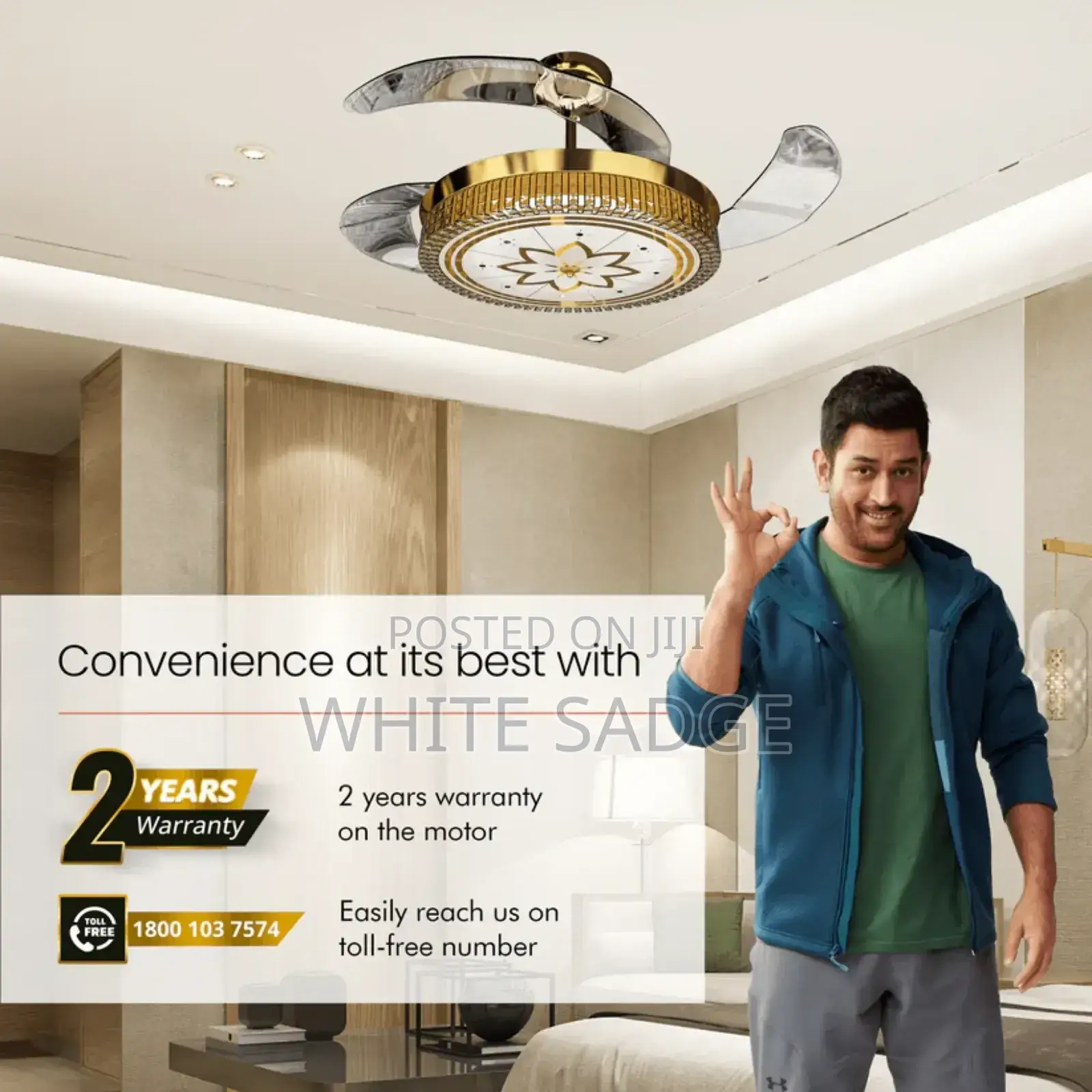 Latest Rossy Chandelier Fan Light 3color