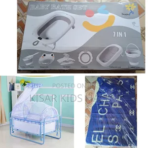 Amazing Deal. Baby Cot, Mattress, and Foldable Bathtub