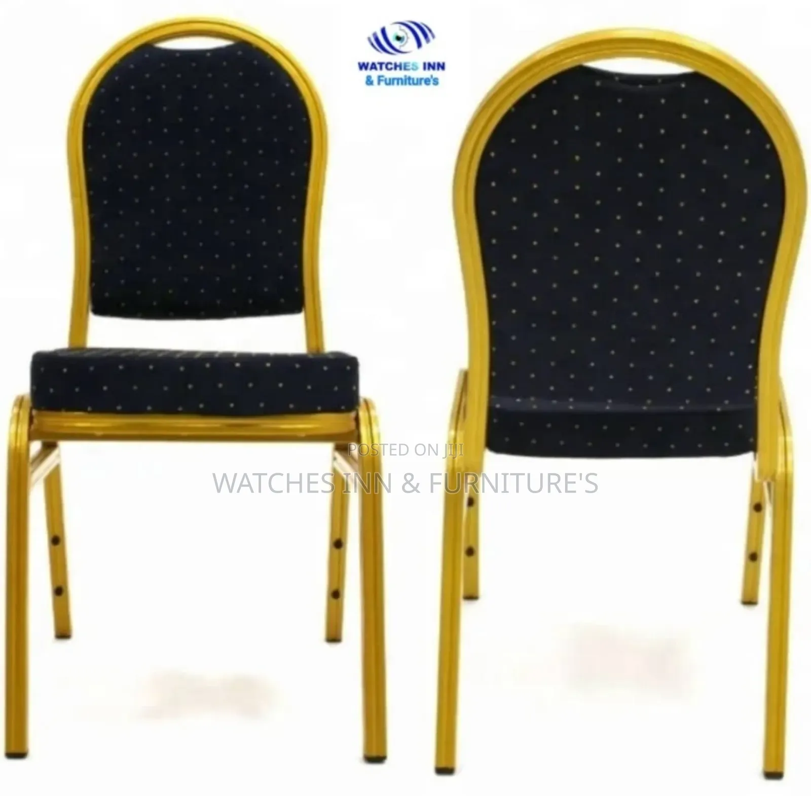 Black Material Conference Stackable Chair