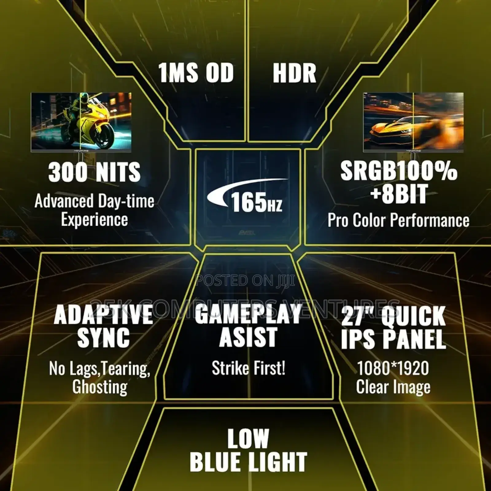 Minifire Mfg27f2 27” Fhd Ips Gaming Monitor – 165hz, 1ms,