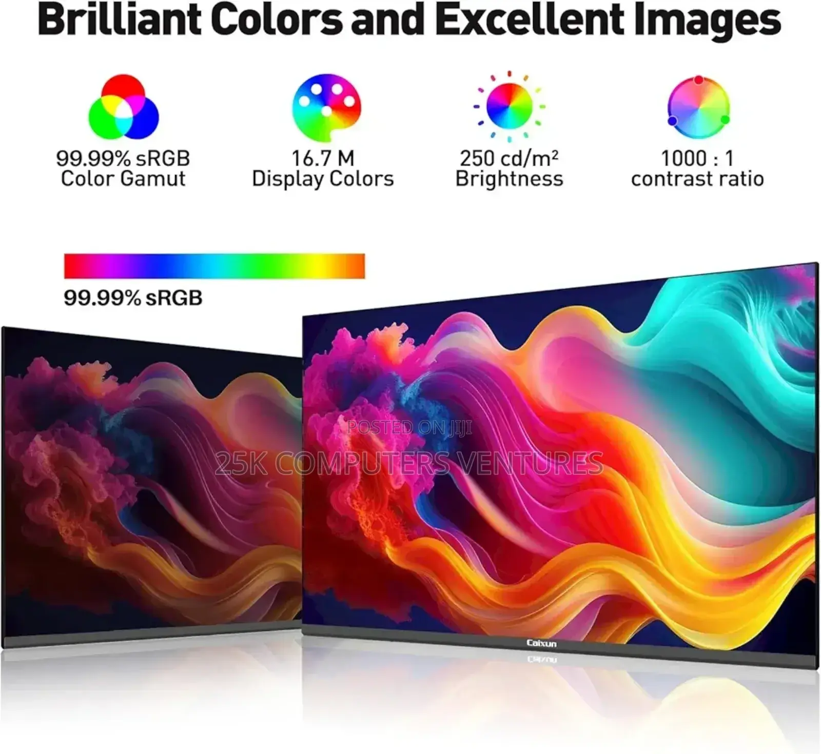 Caixun 22" Full Hd Ips Monitor 75 Hz Hdmi/Dvi/Vga Ultra-slim Design
