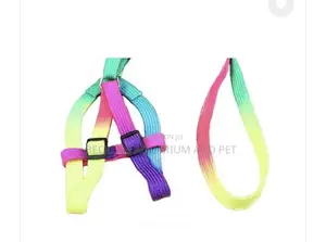 Rainbow Dog Harness With Leash for S/ M Dogs