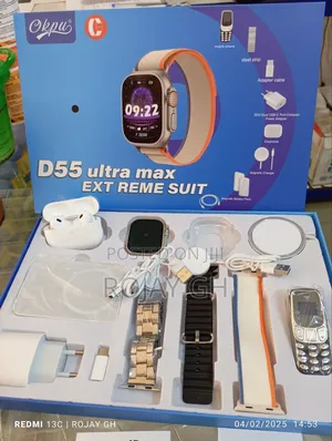 Smartwatch With Mini Nokia Phone, Airpod, Power Bank - Black