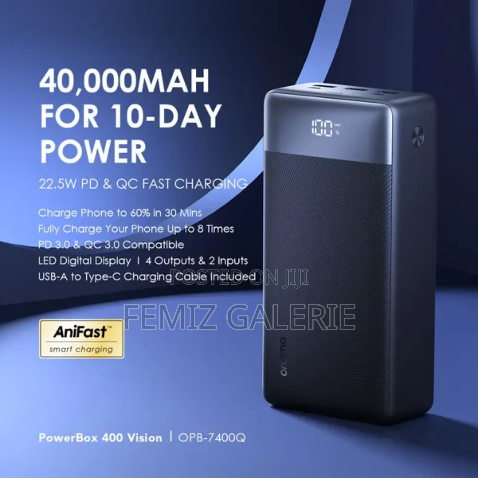 Oraimo Powerbox 400 Vision 40000mah 22.5w Power Bank