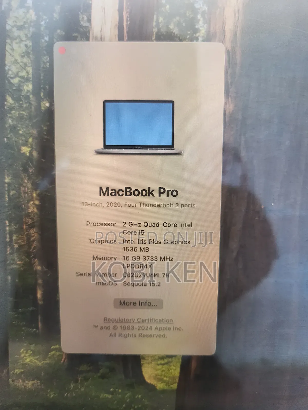 Laptop Apple MacBook Pro 2020 16GB Intel Core i5 SSD 512GB