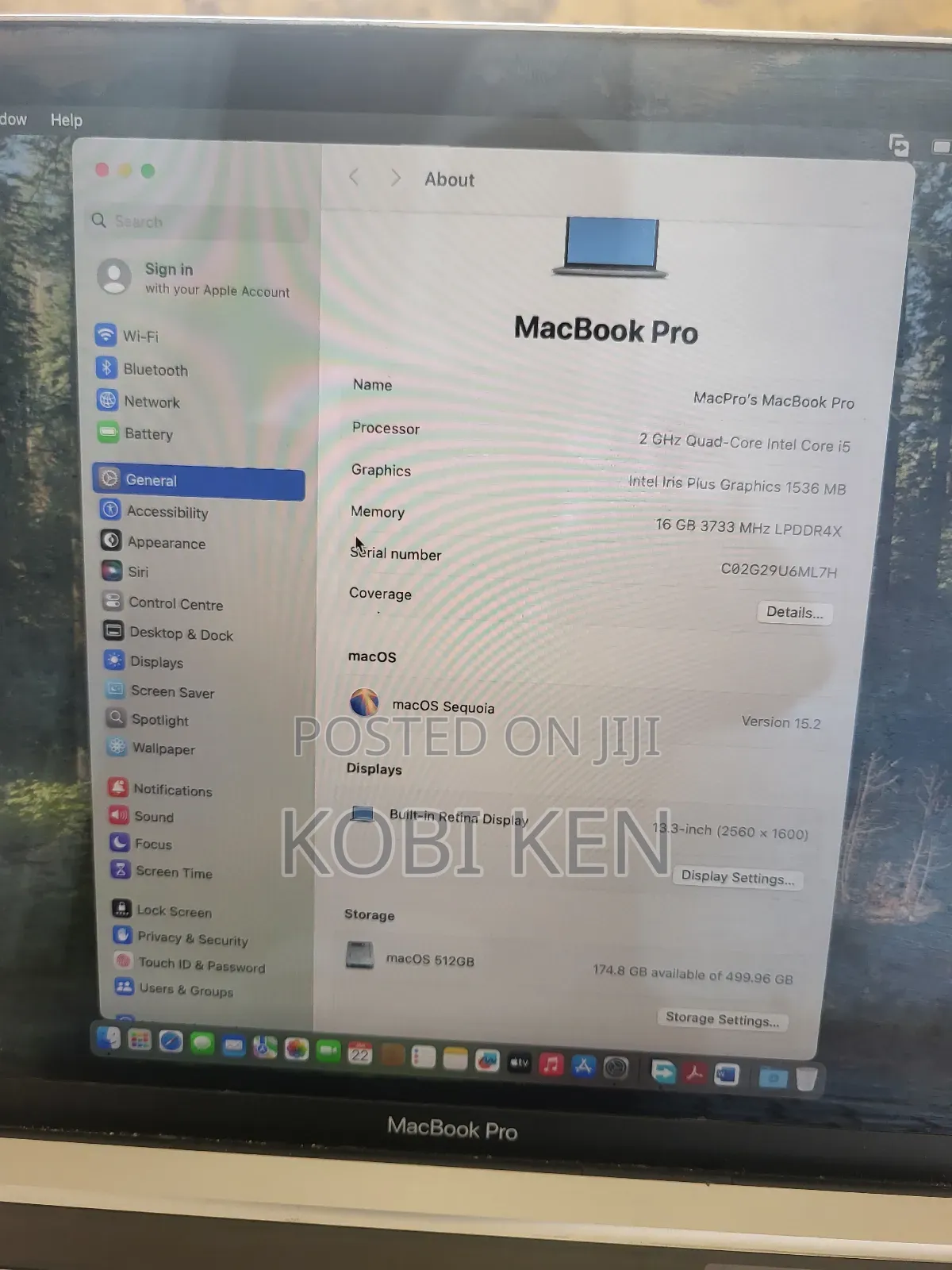 Laptop Apple MacBook Pro 2020 16GB Intel Core i5 SSD 512GB