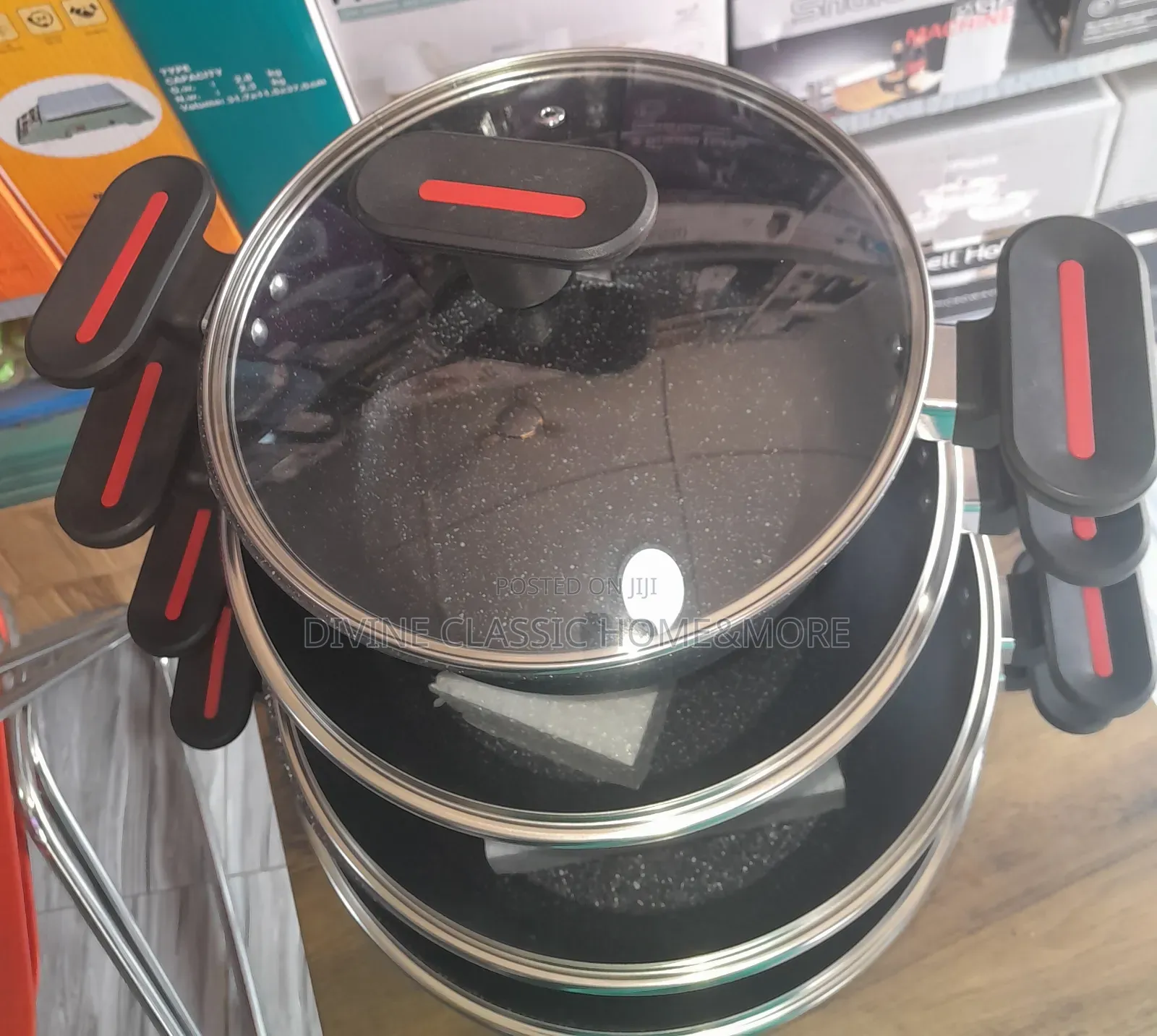 Hot Chef 8pcs Marble Non Stick Cookware Set