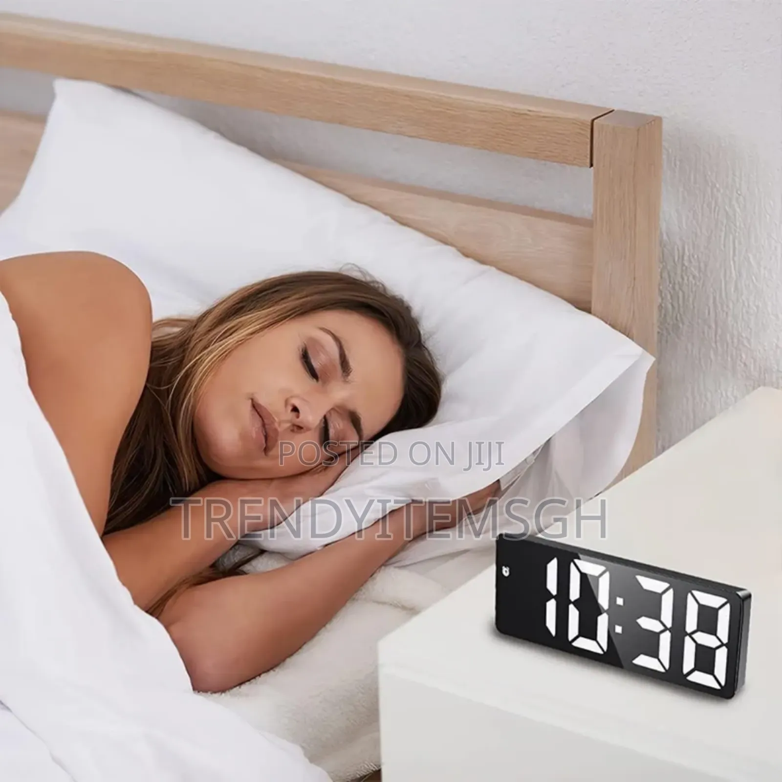 Led Mirror Table Clock Digital Desk Alarm