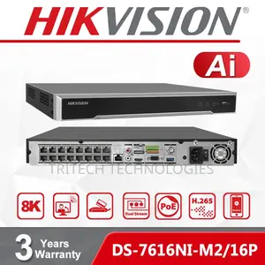 Hikvision 16ch NVR With Poe Ds-7616ni-M2/16p Up to 12mp