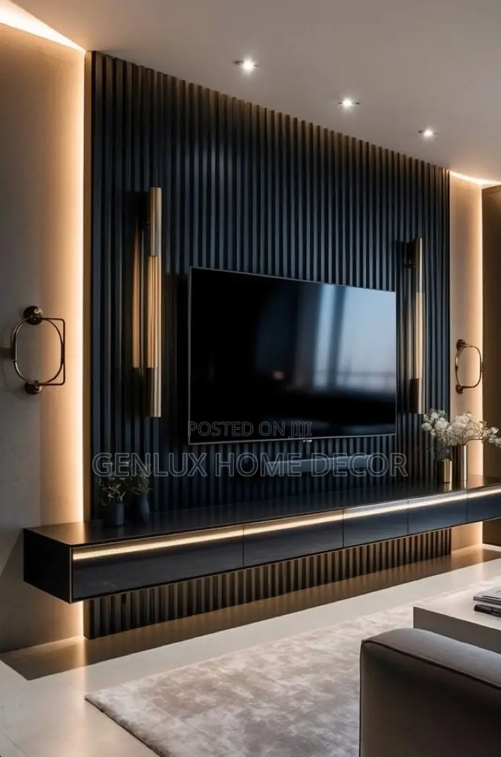 Floating Wall TV Units With Hidden Compartments