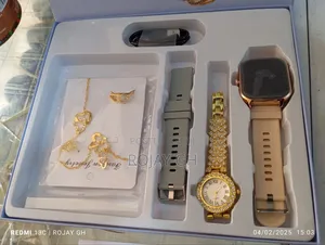 D15 GS Smartwatch With Quartz Watch, Chain, Earrings, Etc.