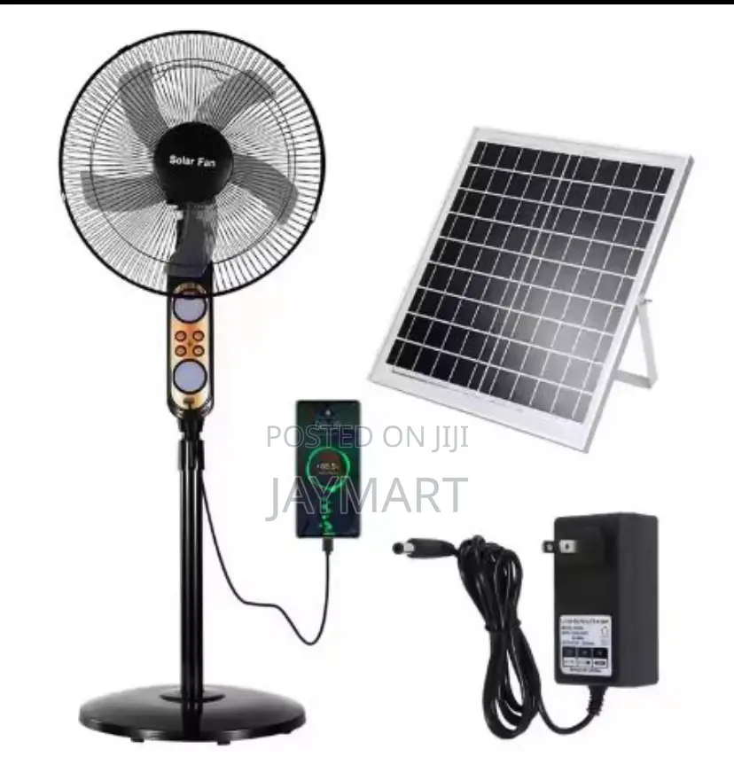 High Efficiency Adjustable 16 Inches Solar Standing Fan
