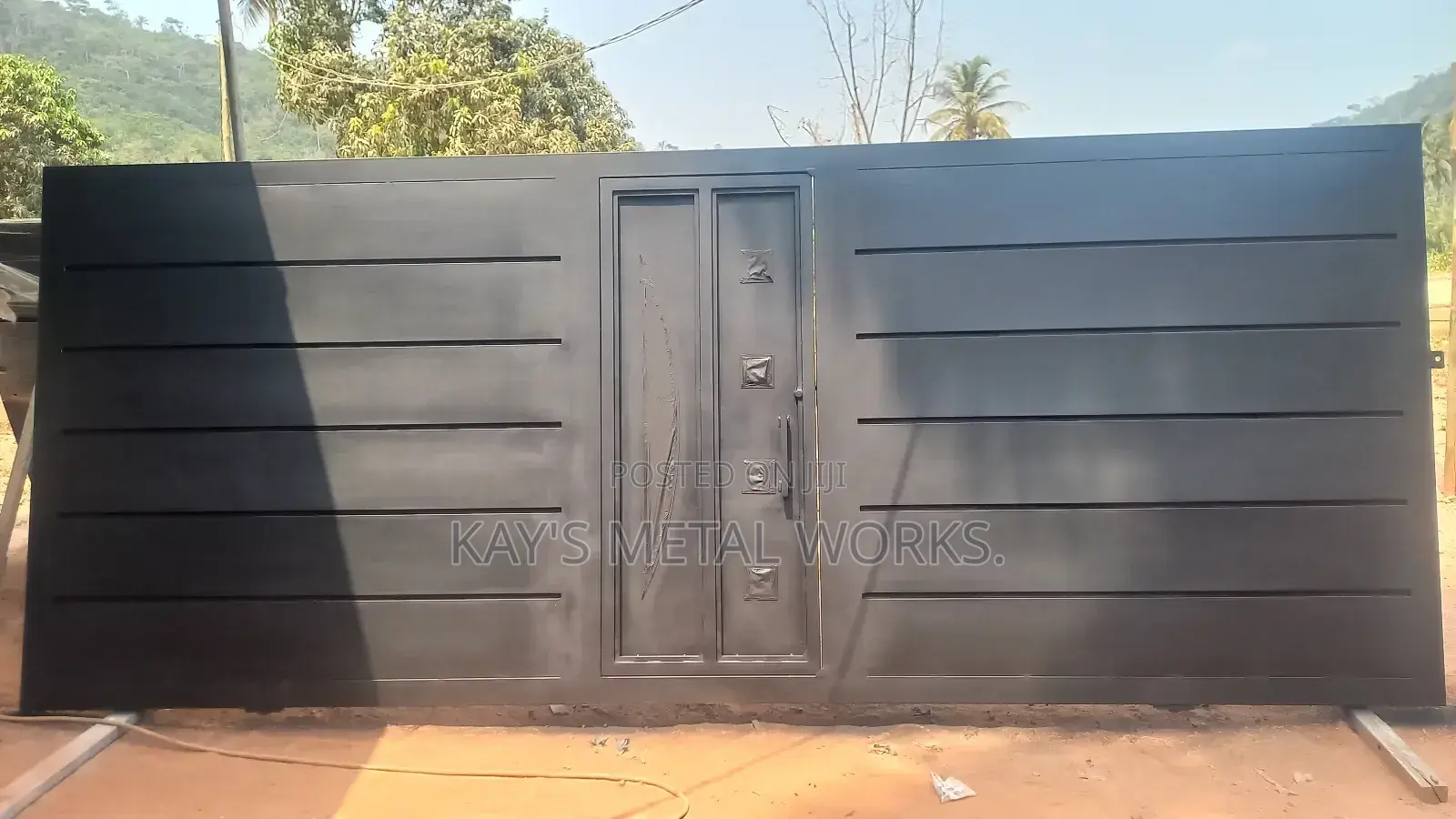 Modern Designer Main Gate | Galvanized Steel Sliding Gate
