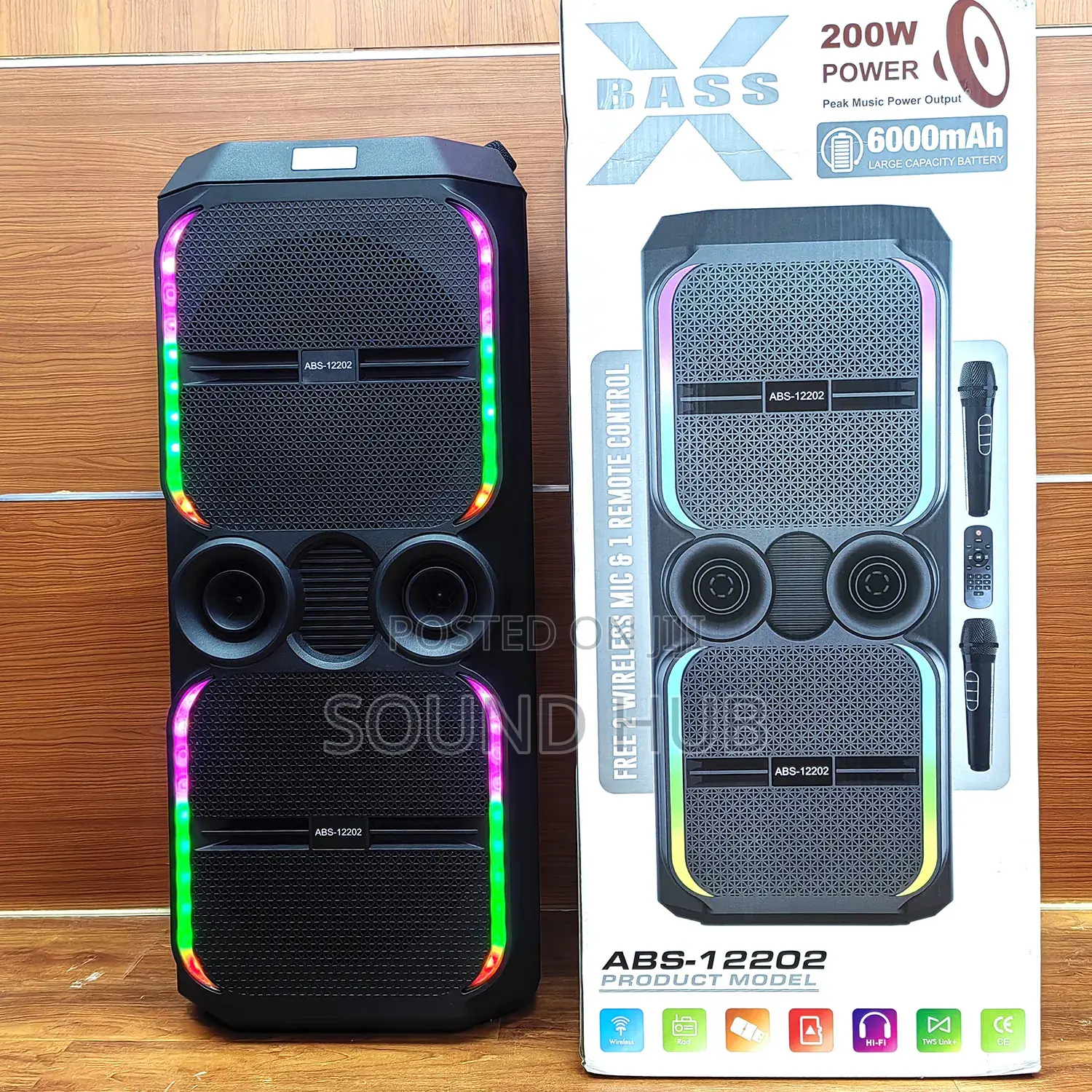 Dual 10 Inch Professional Stereo Subwoofer With Wireless Mic