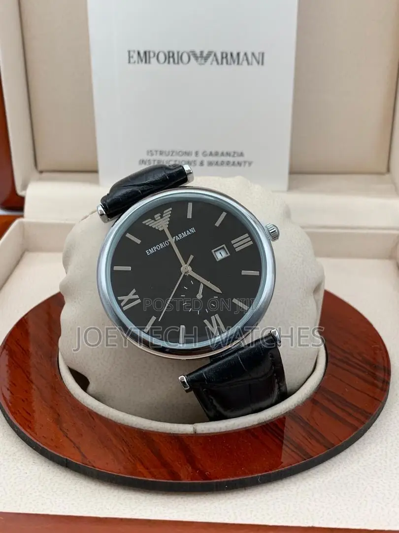 Emporio Armani Leather Watch With Bracelet