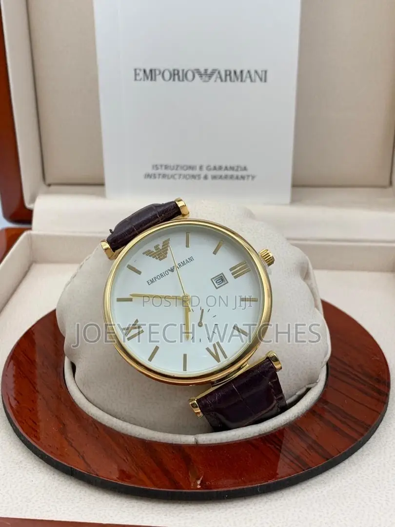 Emporio Armani Leather Watch With Bracelet