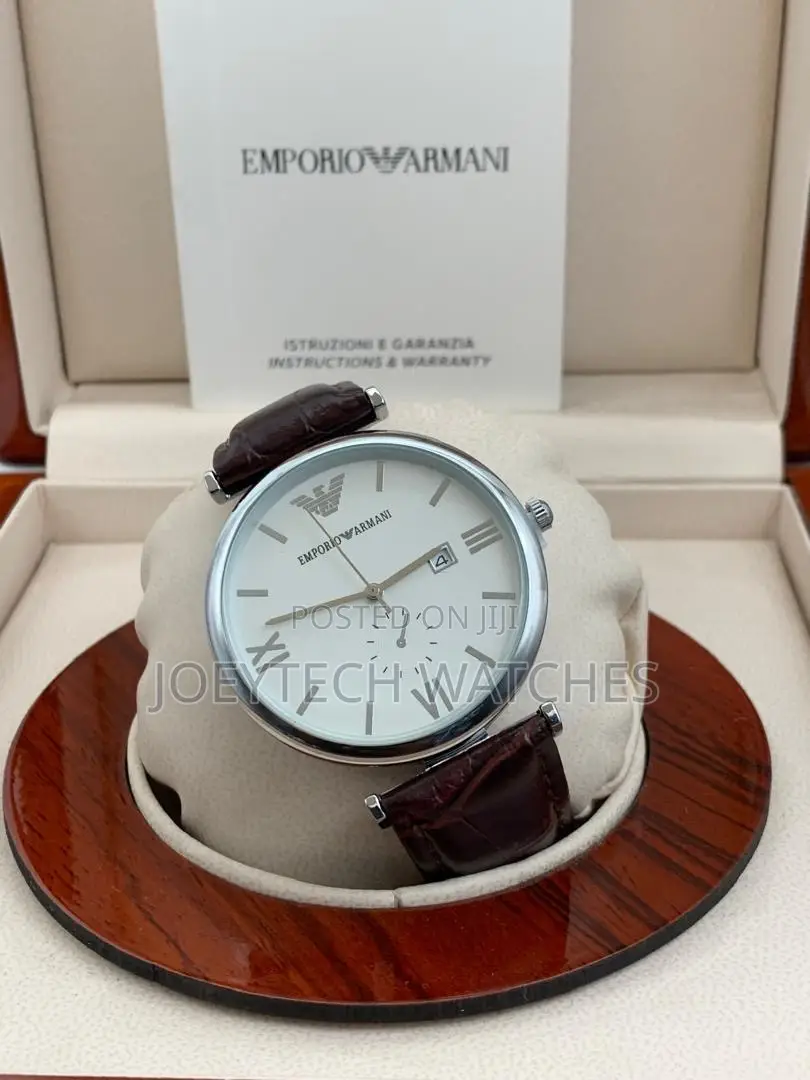 Emporio Armani Leather Watch With Bracelet