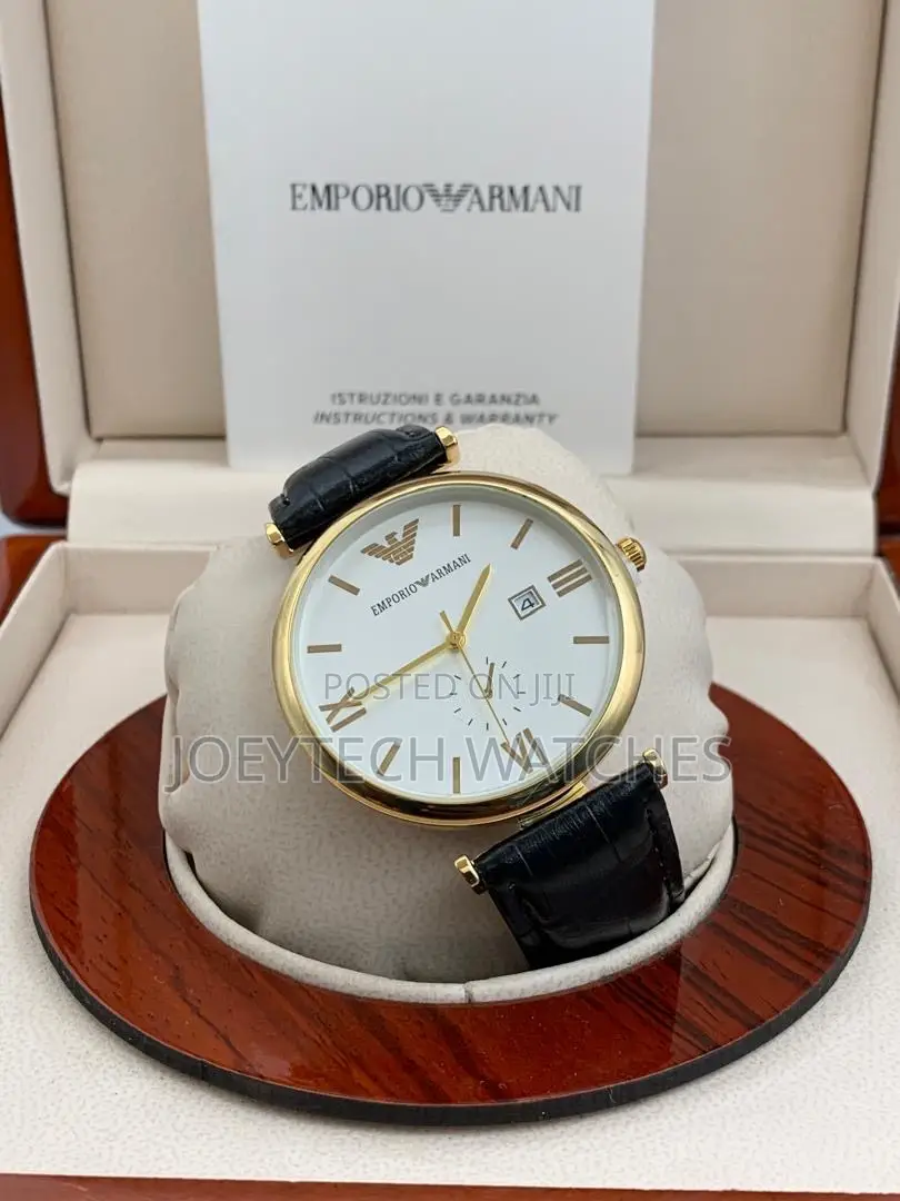 Emporio Armani Leather Watch With Bracelet