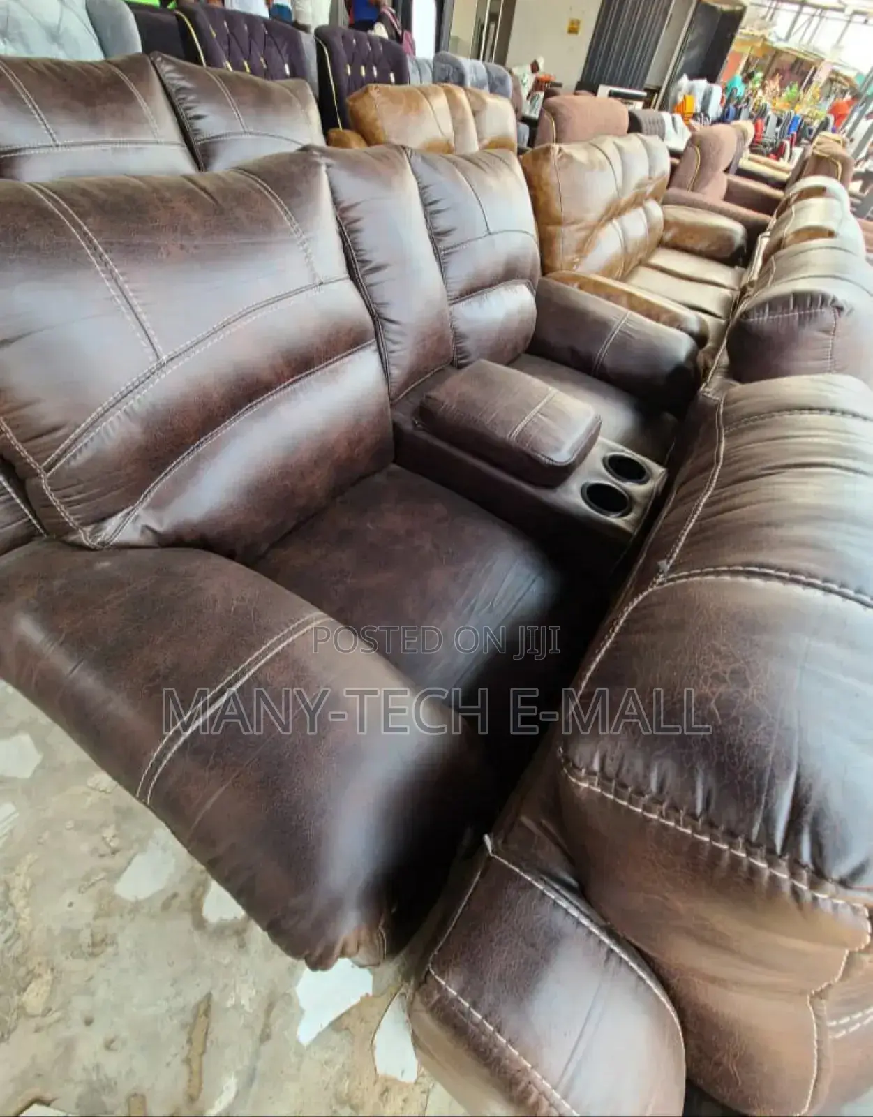 Luxurious Royal Comfort 7 Seater Coffee Brown Sofa Set .