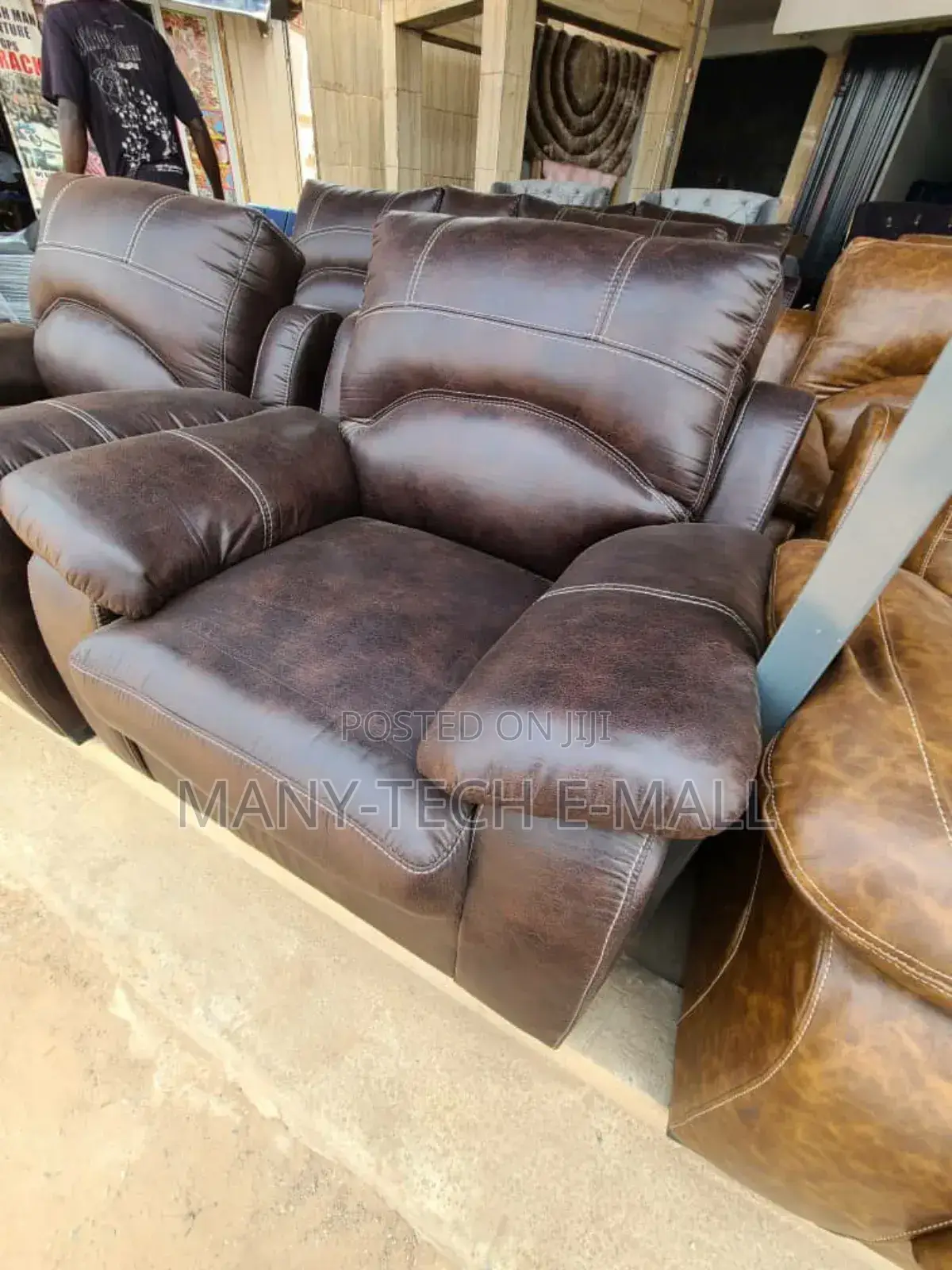 Luxurious Royal Comfort 7 Seater Coffee Brown Sofa Set .