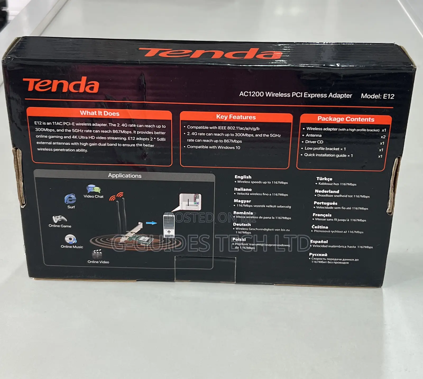 Tenda AC1200 Wireless PCI Express Adapter or Card E12