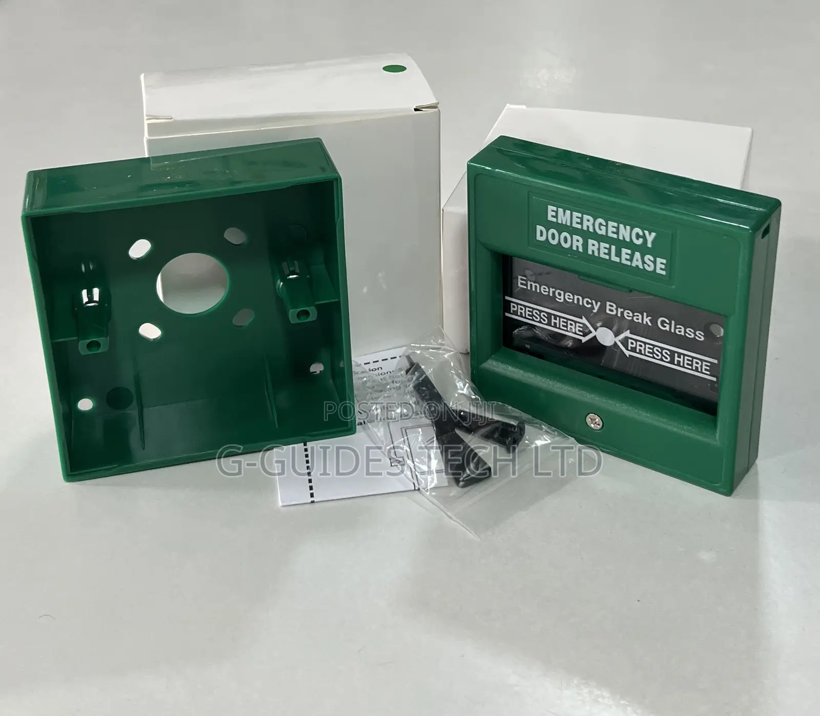Emergency Door Release Green or Emergency Break Glass Green