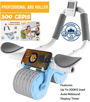 Qontractor Sports Professional Abs Roller With Auto Rebound