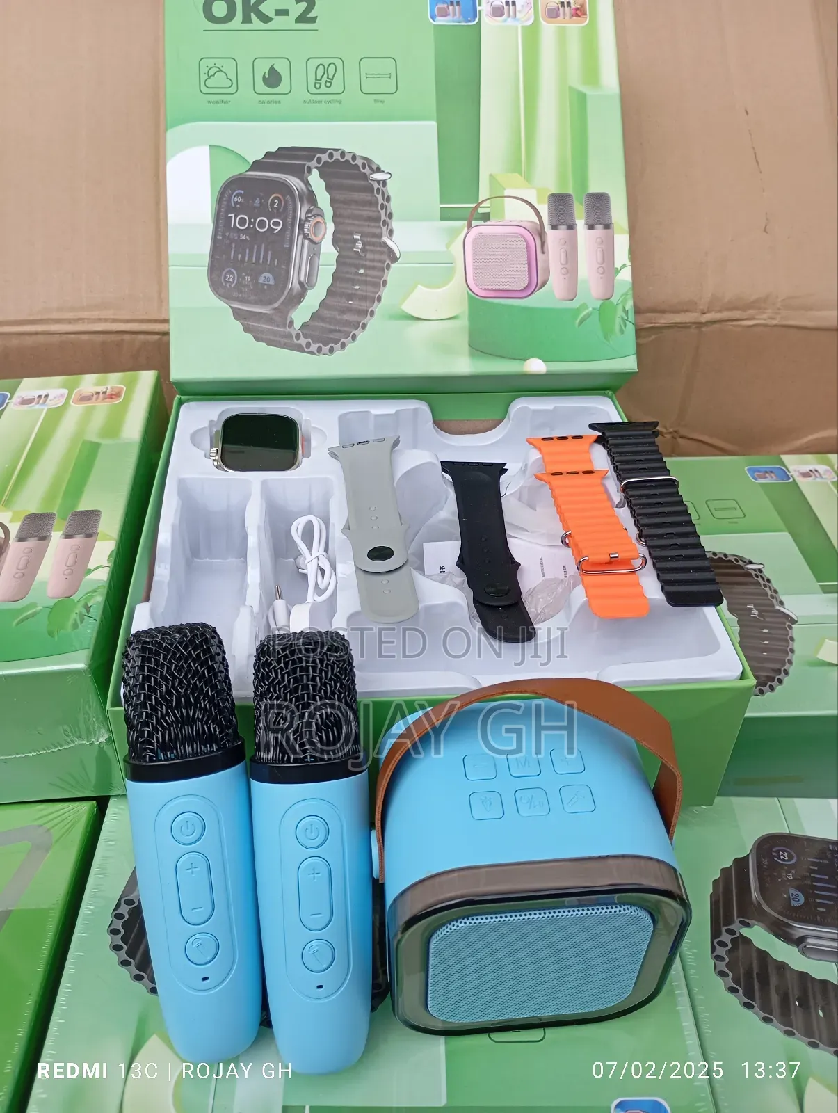 Ok-2 Smartwatch With Kareoke Speaker Mics