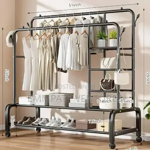 Clothes and Shoes Metallic Rack 5 Tier