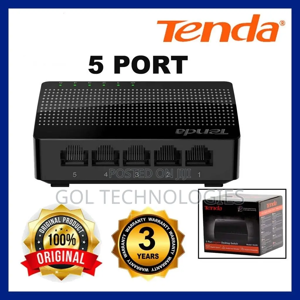 5 Port Gigabit Switch Tenda High Speed Gigabit Desktop