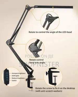 Led Desk Lamp With Clamp, Dimmable, Eye-Caring -10 Brightnes