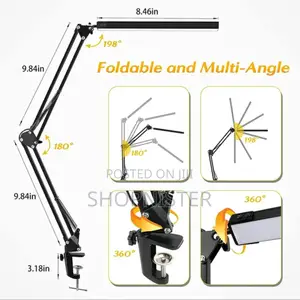 Led Desk Lamp With Clamp, Dimmable, Eye-Caring -10 Brightnes