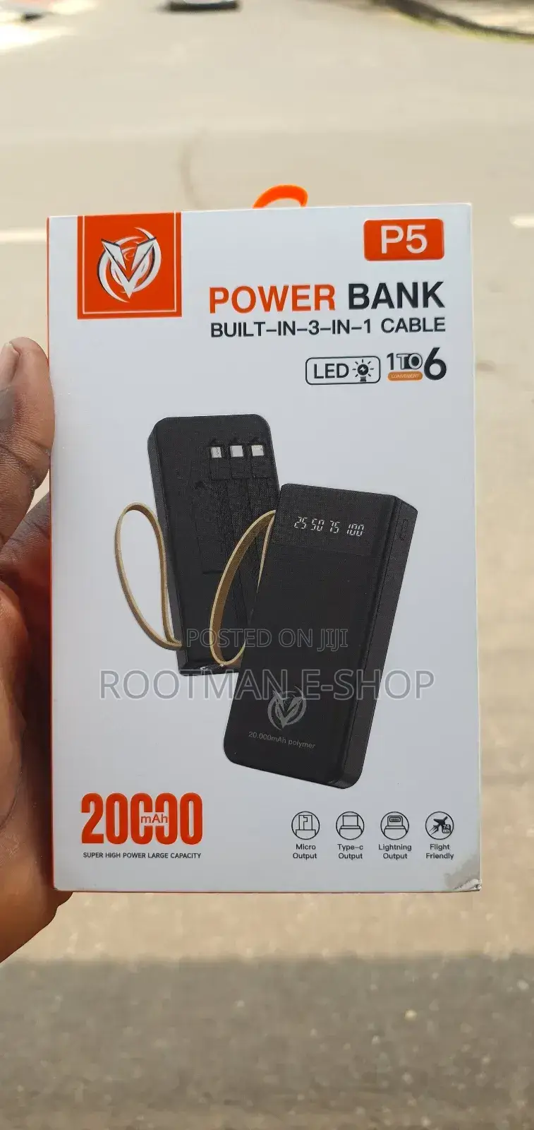 P5 Quality Power Bank With Touch Light