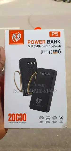 20,000mah P5 Powerbank With Touch Light
