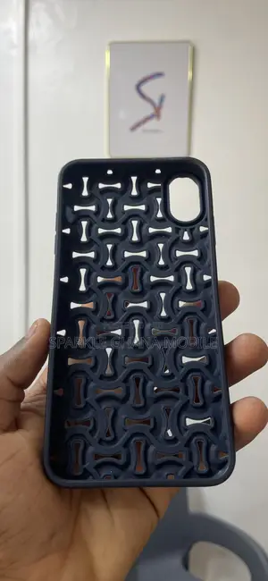 iPhone XS Max (Premium Silicone Case) Blue Black Back Case