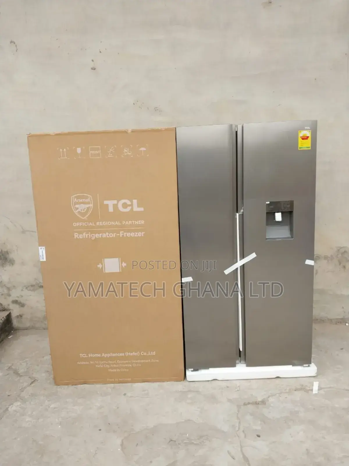 TCL Side by Side Fridge With Dispenser - 508litres-P520sbn