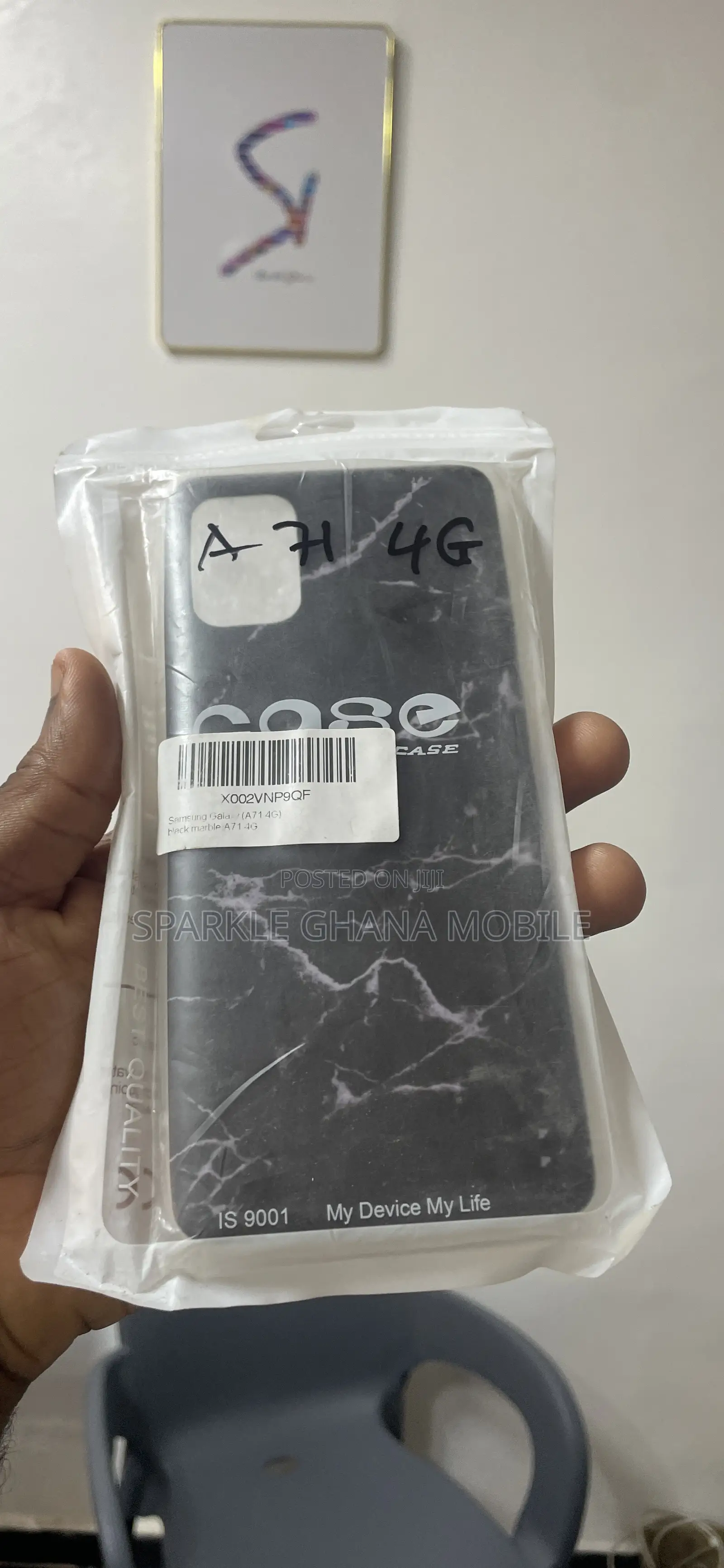 Samsung Galaxy A71 (Marble Pattern Case) Black Case