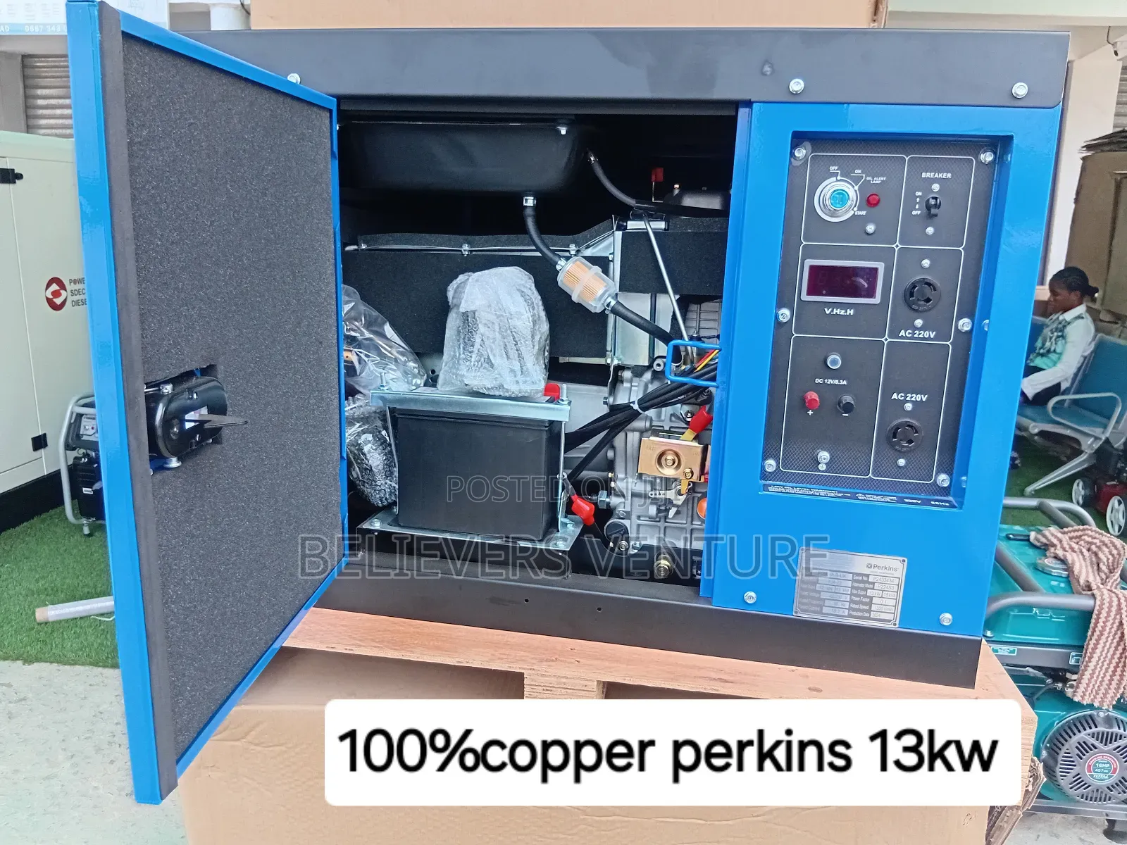 Uk-15kva 100 % Copper Perkins Diesel Engine Generator 13kw