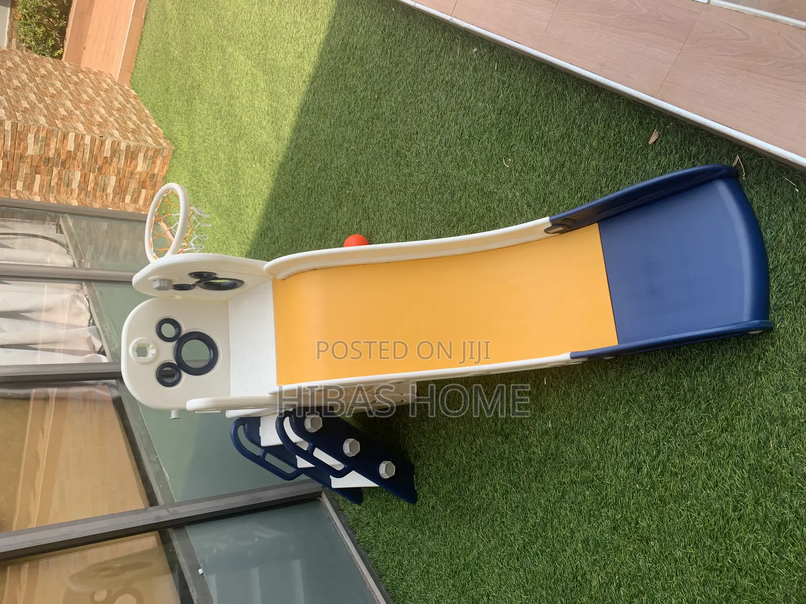 Kids Mickey Plastic Slide With Basket Ball Hoop (180x76x94cm