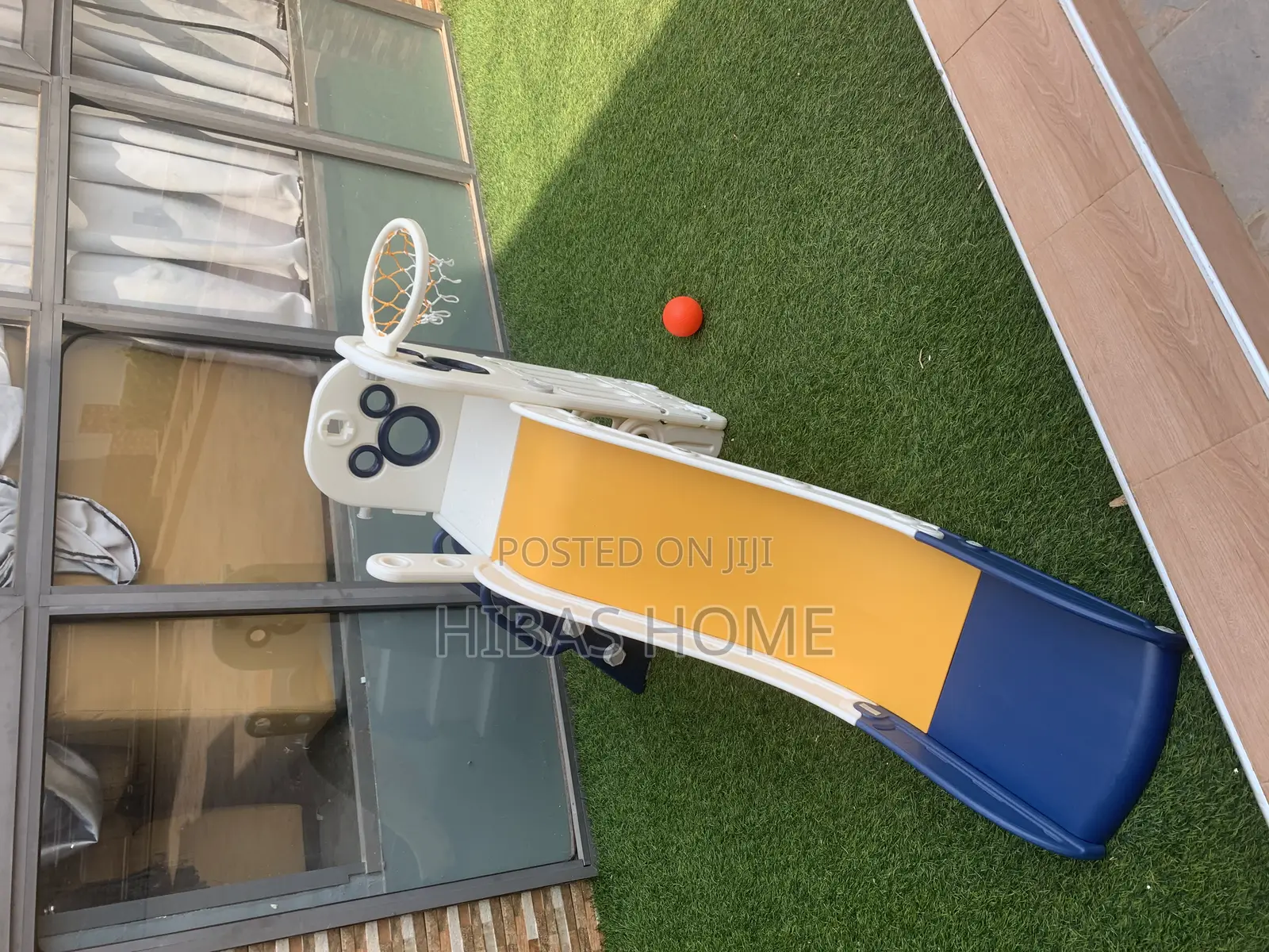 Kids Mickey Plastic Slide With Basket Ball Hoop (180x76x94cm